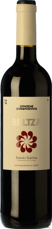19,95 € Envío gratis | Vino Tinto Doniene Gorrondona Gorrondona Beltza Joven D.O. Bizkaiko Txakolina País Vasco España Hondarribi Beltza 75 cl