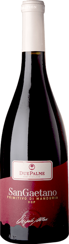 14,95 € Envio grátis | Vinho tinto Due Palme SanGaetano D.O.C. Primitivo di Manduria Puglia Itália Primitivo Garrafa 75 cl