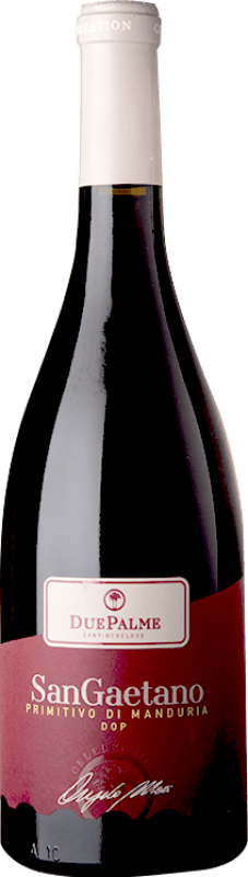 14,95 € Spedizione Gratuita | Vino rosso Due Palme SanGaetano D.O.C. Primitivo di Manduria Puglia Italia Primitivo Bottiglia 75 cl