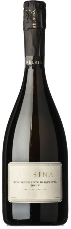19,95 € Kostenloser Versand | Weißer Sekt Fèlsina Brut — Herb Klassisch I.G.T. Toscana Toskana Italien Sangiovese, Pinot Noir — Spätburgunder, Chardonnay Flasche 75 cl
