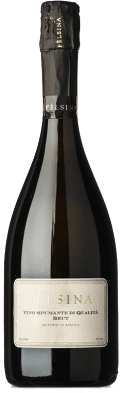 19,95 € Free Shipping | White sparkling Fèlsina Metodo Classico Brut I.G.T. Toscana Tuscany Italy Sangiovese, Pinot Black, Chardonnay Bottle 75 cl