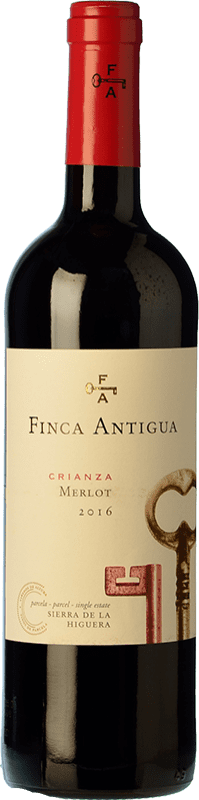 9,95 € Kostenloser Versand | Rotwein Finca Antigua Crianza — Kurze Fassreifung D.O. La Mancha Kastilien-La Mancha Spanien Merlot Flasche 75 cl