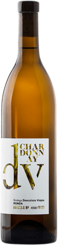 15,95 € Envío gratis | Vino blanco Descalzos Viejos Crianza D.O. Sierras de Málaga Andalucía España Chardonnay Botella 75 cl