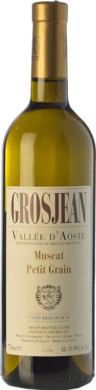 19,95 € 免费送货 | 白葡萄酒 Grosjean Muscat Petit Grain D.O.C. Valle d'Aosta 瓦莱达奥斯塔 意大利 Moscato — 麝香葡萄 Eco — 生态 有机 天然 75 cl