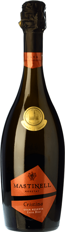 28,95 € Envío gratis | Espumoso blanco MasTinell Cristina Extra Brut Gran Reserva D.O. Cava España Macabeo, Xarel·lo, Chardonnay, Parellada Ecológico Botella 75 cl