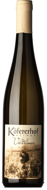 19,95 € Бесплатная доставка | Белое вино Köfererhof D.O.C. Alto Adige Трентино-Альто-Адидже Италия Grüner Veltliner бутылка 75 cl