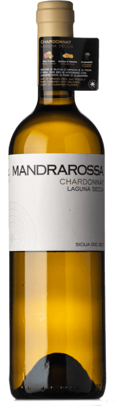 9,95 € Spedizione Gratuita | Vino bianco Mandrarossa Laguna Secca D.O.C. Sicilia Sicilia Italia Chardonnay Bottiglia 75 cl