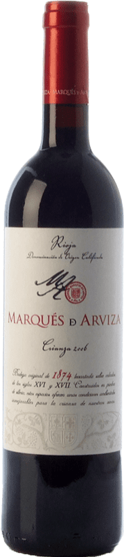 8,95 € Бесплатная доставка | Красное вино Marqués de Arviza старения D.O.Ca. Rioja Ла-Риоха Испания Tempranillo, Grenache, Graciano бутылка 75 cl