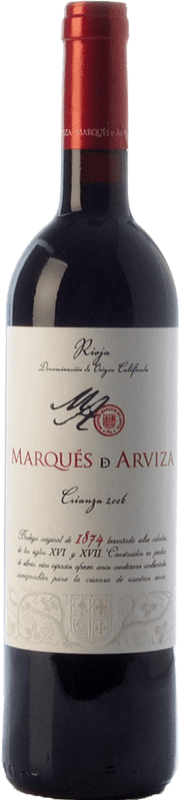 8,95 € Kostenloser Versand | Rotwein Marqués de Arviza Crianza — Kurze Fassreifung D.O.Ca. Rioja La Rioja Spanien Tempranillo, Garnacha — Grenache, Graciano Flasche 75 cl