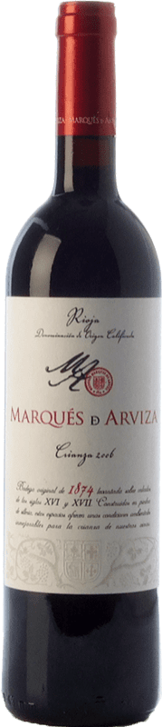 8,95 € Spedizione Gratuita | Vino rosso Marqués de Arviza Crianza D.O.Ca. Rioja La Rioja Spagna Tempranillo, Grenache, Graciano Bottiglia 75 cl