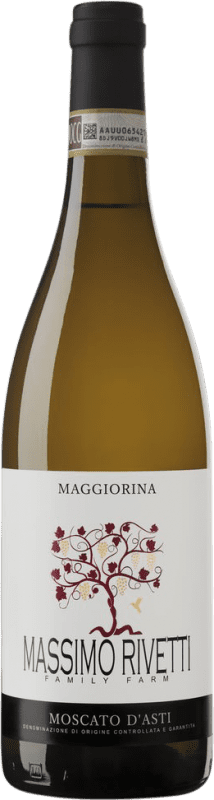 17,95 € Spedizione Gratuita | Vino dolce Massimo Rivetti D.O.C.G. Moscato d'Asti Piemonte Italia Moscato Bianco Bottiglia 75 cl