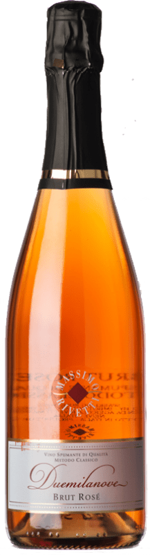 29,95 € Kostenloser Versand | Rosé Sekt Massimo Rivetti Metodo Classico Rosé Brut D.O.C. Piedmont Piemont Italien Spätburgunder, Nebbiolo Flasche 75 cl