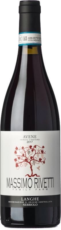 22,95 € Бесплатная доставка | Красное вино Massimo Rivetti Avene D.O.C. Langhe Пьемонте Италия Nebbiolo — Неббиоло Eco — Эко Био Органический 75 cl