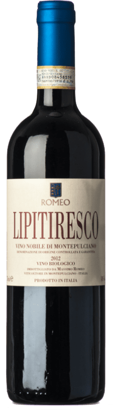 41,95 € Spedizione Gratuita | Vino rosso Massimo Romeo Lipitiresco D.O.C.G. Vino Nobile di Montepulciano Toscana Italia Prugnolo Gentile Bottiglia 75 cl