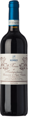 15,95 € Бесплатная доставка | Красное вино Massimo Romeo D.O.C. Rosso di Montepulciano Тоскана Италия Prugnolo Gentile Eco Эко Био Органический бутылка 75 cl