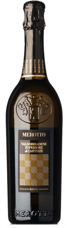 31,95 € 送料無料 | 白のスパークリングワイン Merotto Cartizze Seco — 辛口 上級 D.O.C.G. Prosecco di Conegliano-Valdobbiadene ベネト イタリア Glera — グレラ 75 cl