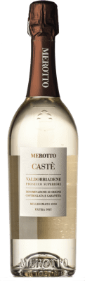 17,95 € Spedizione Gratuita | Spumante bianco Merotto Extradry Castè Extra Secco D.O.C.G. Prosecco di Conegliano-Valdobbiadene Veneto Italia Glera Bottiglia 75 cl