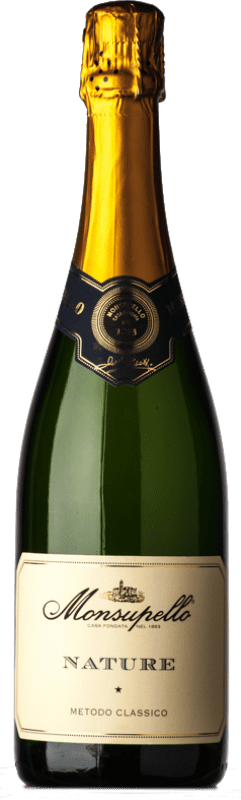 27,95 € 免费送货 | 白起泡酒 Monsupello Metodo Classico Pas Dosé Brut Nature I.G.T. Lombardia 伦巴第 意大利 Pinot Black 瓶子 75 cl