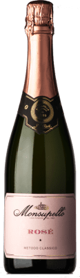27,95 € 免费送货 | 玫瑰气泡酒 Monsupello Metodo Classico Rosé 香槟 I.G.T. Lombardia 伦巴第 意大利 Pinot Black 瓶子 75 cl