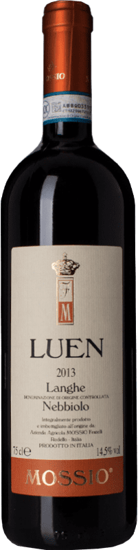 28,95 € Envío gratis | Vino tinto Mossio Luen D.O.C. Langhe Piemonte Italia Nebbiolo Botella 75 cl