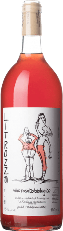 18,95 € 免费送货 | 玫瑰酒 Le Coste Litrozzo Rosato I.G. Vino da Tavola 拉齐奥 意大利 Merlot, Sangiovese, Aleático, Procanico 瓶子 1 L