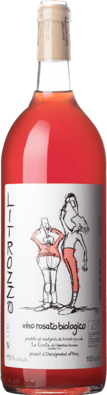 18,95 € Envío gratis | Vino Rosado Le Coste Litrozzo I.G. Vino da Tavola Lazio Italia Merlot, Sangiovese, Aleático, Procanico Eco — Ecológico 1 L