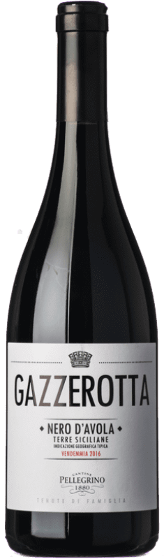12,95 € Free Shipping | Red wine Cantine Pellegrino Gazzerotta I.G.T. Terre Siciliane Sicily Italy Nero d'Avola Bottle 75 cl