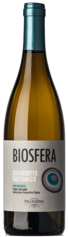 8,95 € Spedizione Gratuita | Vino Bianco Cantine Pellegrino Biosfera I.G.T. Terre Siciliane Sicilia Italia Grecanico, Catarratto Eco — Biologico 75 cl