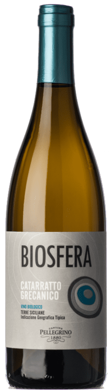 7,95 € Free Shipping | White wine Cantine Pellegrino Biosfera I.G.T. Terre Siciliane Sicily Italy Grecanico Dorato, Catarratto Bottle 75 cl