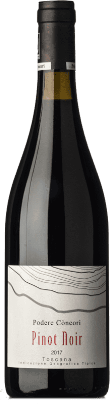 28,95 € Envío gratis | Vino tinto Concori I.G.T. Toscana Toscana Italia Pinot Negro Botella 75 cl