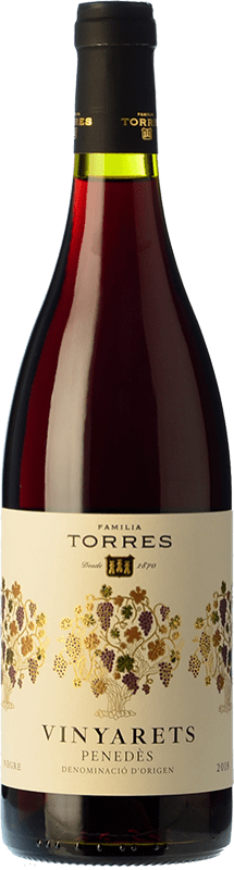11,95 € 免费送货 | 红酒 Torres Vinyarets 橡木 D.O. Penedès 加泰罗尼亚 西班牙 Tempranillo, Grenache, Sumoll 瓶子 75 cl