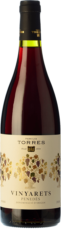 12,95 € Spedizione Gratuita | Vino Rosso Torres Vinyarets Rovere D.O. Penedès Catalogna Spagna Tempranillo, Garnacha — Grenache, Sumoll Bottiglia 75 cl