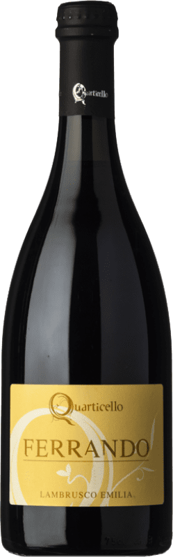 16,95 € Kostenloser Versand | Rosé Sekt Quarticello Ferrando Frizzante — Perlwein I.G.T. Emilia Romagna Emilia-Romagna Italien Lambrusco Eco — Biologisch Flasche 75 cl
