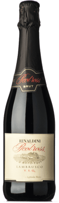 12,95 € Envio grátis | Espumante tinto Rinaldini Metodo Classico Brut I.G.T. Emilia Romagna Emília-Romanha Itália Lambrusco Garrafa 75 cl