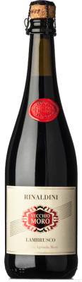 12,95 € Envio grátis | Espumante tinto Rinaldini Lambrusco Frizzante Vecchio Moro I.G.T. Emilia Romagna Emília-Romanha Itália Lambrusco Salamino, Lambrusco Grasparossa, Ancellotta Garrafa 75 cl