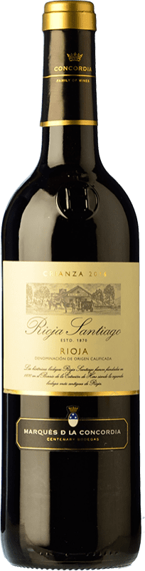 7,95 € Kostenloser Versand | Rotwein Marqués de La Concordia Rioja Santiago Crianza — Kurze Fassreifung D.O.Ca. Rioja La Rioja Spanien Tempranillo, Garnacha — Grenache Flasche 75 cl