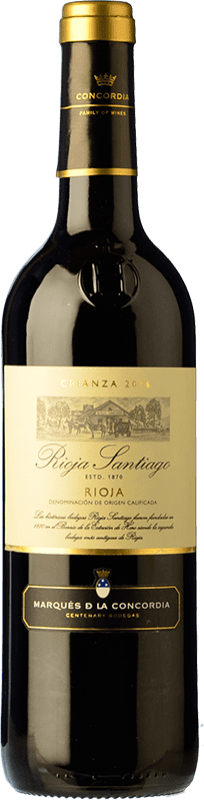 6,95 € Envoi gratuit | Vin rouge Marqués de La Concordia Rioja Santiago Crianza D.O.Ca. Rioja La Rioja Espagne Tempranillo, Grenache Bouteille 75 cl