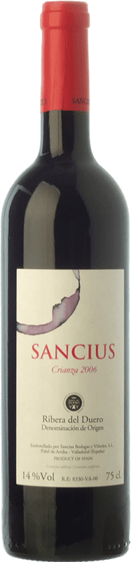 13,95 € Envío gratis | Vino tinto Sancius Crianza D.O. Ribera del Duero Castilla y León España Tempranillo Botella 75 cl