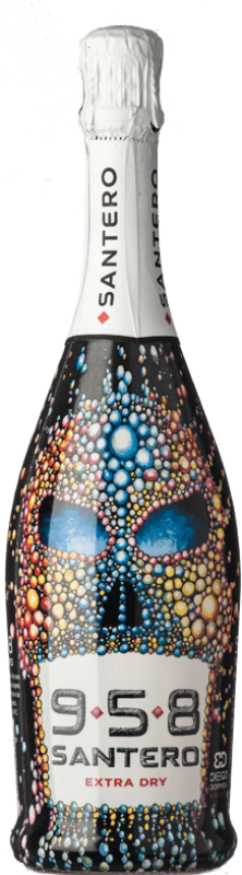 9,95 € Free Shipping | White sparkling Santero 958 Extradry Calavera Bormida Bubbles Extra Dry D.O.C. Piedmont Piemonte Italy Bacca White Bottle 75 cl