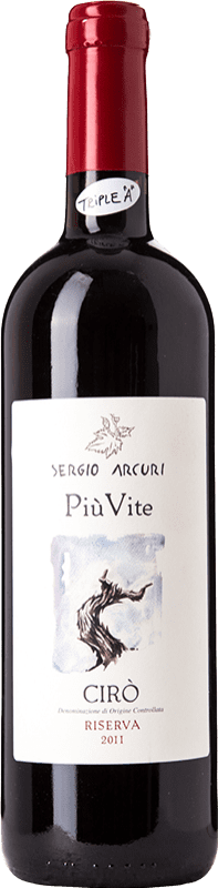 34,95 € Бесплатная доставка | Красное вино Sergio Arcuri Più Vite Резерв D.O.C. Cirò Calabria Италия Gaglioppo бутылка 75 cl