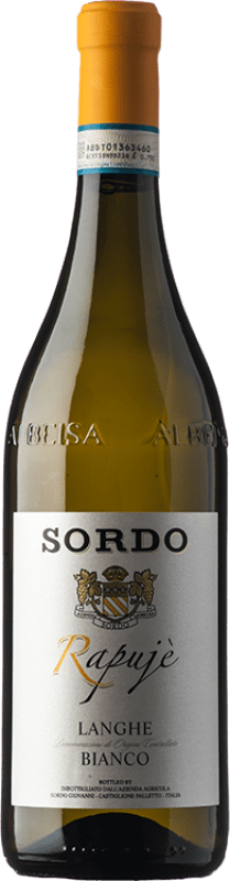 10,95 € Free Shipping | White wine Sordo Bianco Rapujé D.O.C. Langhe Piemonte Italy Viognier, Chardonnay, Sauvignon Bottle 75 cl