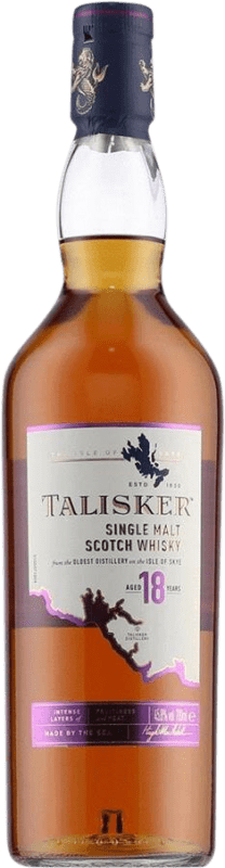 141,95 € Envio grátis | Whisky Single Malt Talisker Ilha de Skye Reino Unido 18 Anos Garrafa 70 cl