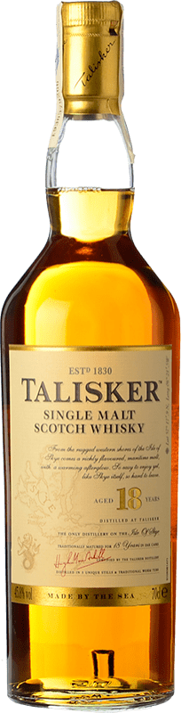 141,95 € Free Shipping | Whisky Single Malt Talisker Isle of Skye United Kingdom 18 Years Bottle 70 cl