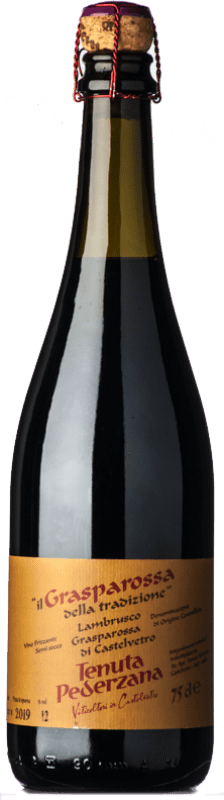 16,95 € Free Shipping | Red Wine Pederzana Traditional D.O.C. Lambrusco Grasparossa di Castelvetro Emilia-Romagna Italy Lambrusco 75 cl