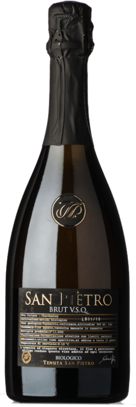 12,95 € Kostenloser Versand | Weißer Sekt San Pietro Brut D.O.C. Piedmont Piemont Italien Chardonnay, Cortese Flasche 75 cl