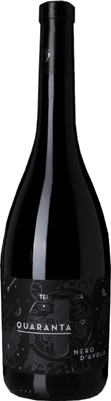 11,95 € Free Shipping | Red wine Terre di Bruca Quaranta D.O.C. Sicilia Sicily Italy Nero d'Avola Bottle 75 cl