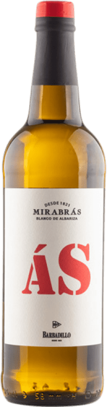 16,95 € Envío gratis | Vino blanco Barbadillo As de Mirabrás I.G.P. Vino de la Tierra de Cádiz Andalucía España Palomino Fino Botella 75 cl
