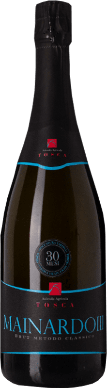 25,95 € Бесплатная доставка | Белое игристое вино Tosca Mainardo III Brut — брют Классический I.G.T. Lombardia Ломбардии Италия Chardonnay — Шардоне, Pinot Gris — Пино Гри Eco — Эко Био Органический 75 cl