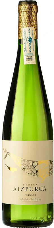 14,95 € Envio grátis | Vinho branco Aizpurua D.O. Getariako Txakolina País Basco Espanha Hondarribi Zuri Garrafa 75 cl