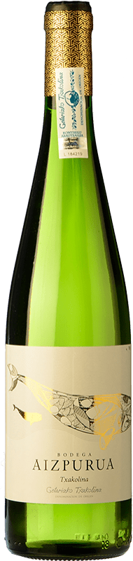 13,95 € Spedizione Gratuita | Vino bianco Aizpurua D.O. Getariako Txakolina Paese Basco Spagna Hondarribi Zuri Bottiglia 75 cl